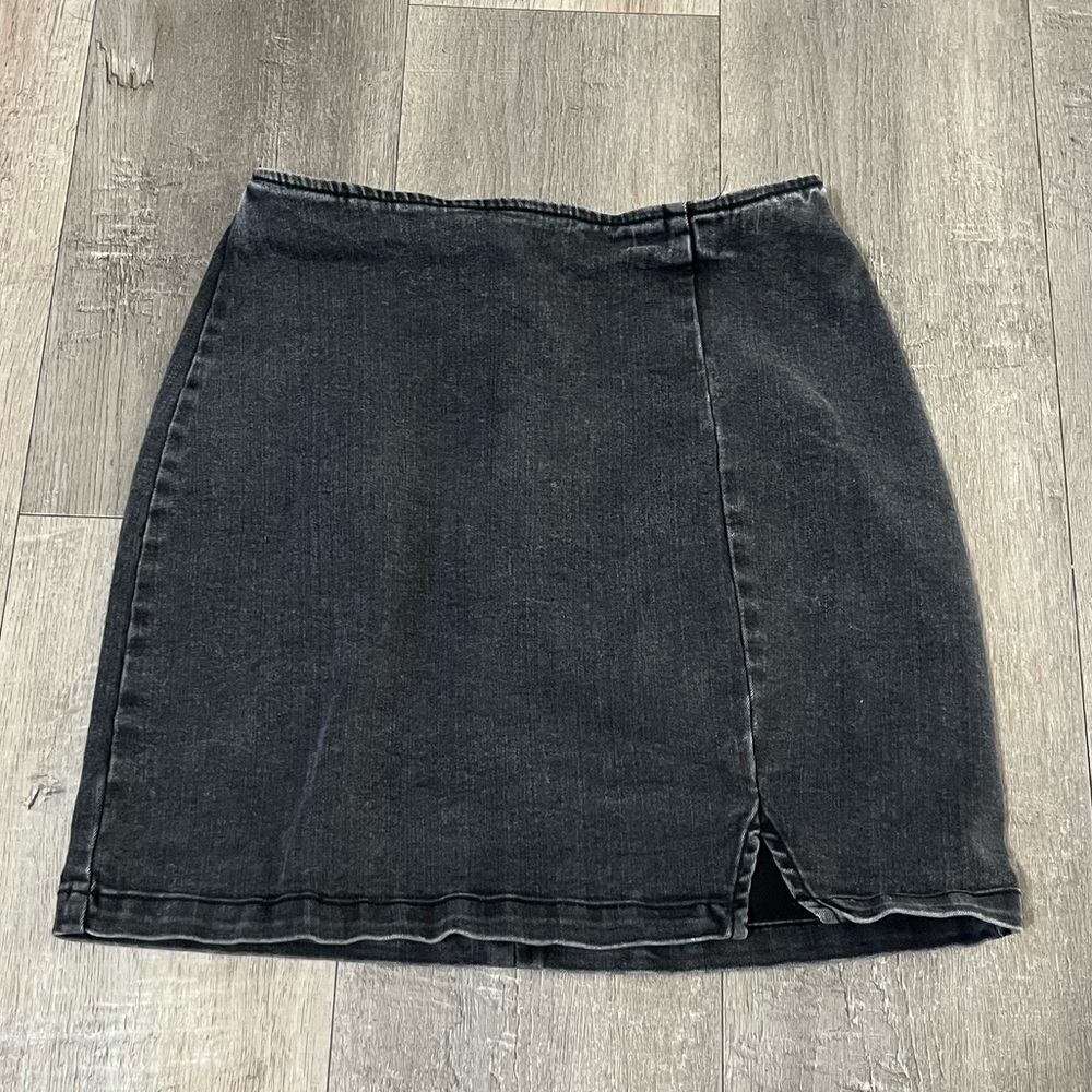 Black Denim Skirt
